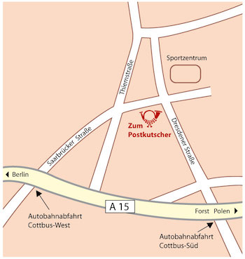 Lage Hotel Postkutscher in Cottbus